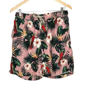Trinity Coast Mens Medium Tropical Swim Trunks Lined Board Shorts Pockets